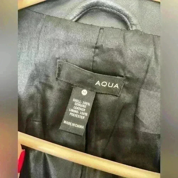 AQUA 100% real leather jacket M - Picture 8 of 8